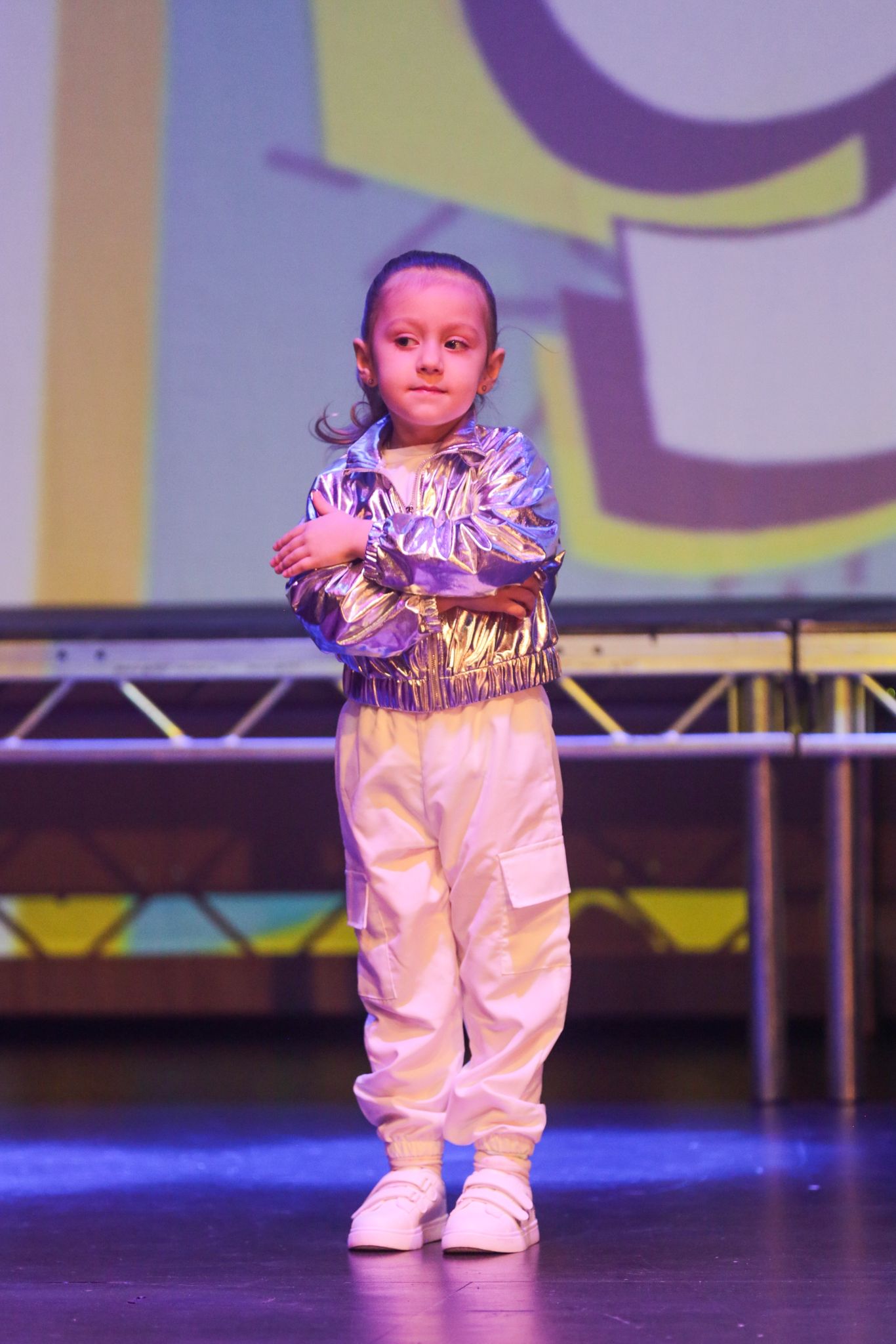 Young dancer smiling on stage
